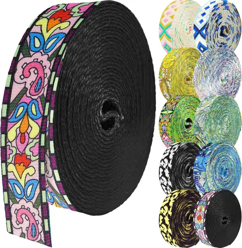 Miniatura 32 de 1.5 pulgadas Correa de nailon con patrón, correas de cinturón de nailon, correas para bolso, correas para mochila, cinturón de nailon