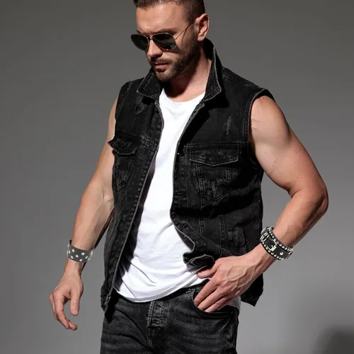 Miniatura 4 de 6 pulseras punk de cuero tachonado negro para hombres y mujeres