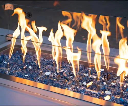 Miniatura 4 de Stanbroil - Vidrio de fuego de 10 libras – Cristal de fuego templado reflectante de 1/2 pulgada para chimenea de hoguera, azul Pacífico reflectante