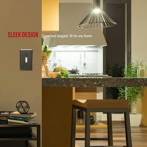 Miniatura 81 de ENERLITES Placa de Pared Metálica para Interruptor de Luz de Palanca, Acero Inoxidable 201, Resistente a la Corrosión, Tamaño Estándar 1-Gang 4.50