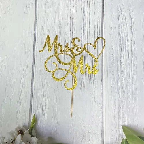 Miniatura 6 de Decoración para tartas de la señora y la señora, decoración para tartas de boda y aniversario, homosexuales y lesbianas, unión matrimonial LGBT