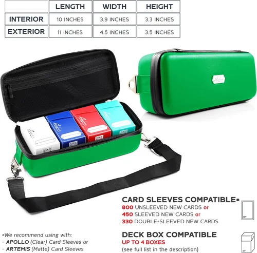 Miniatura 4 de Quiver Time Estuche de transporte de tarjetas Green Bolt para cartas de Pokémon y otros juegos de TCG, bolsa de almacenamiento para jugar/cartas