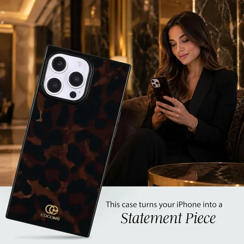 Miniatura 2 de COCOMII Funda rectangular para iPhone 14 Pro Max, compatible con MagSafe, leopardo ámbar