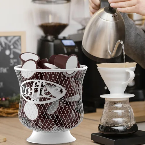 Miniatura 6 de ITHSKUILL Soporte para cápsulas de café, organizador resistente de cápsulas K, almacenamiento de gran capacidad de cápsulas K para cápsulas de Blanco