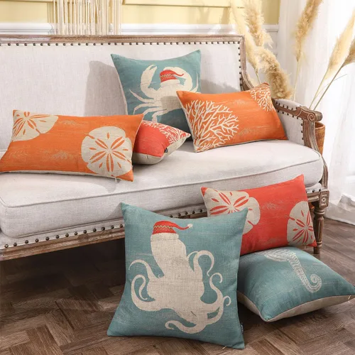 Miniatura 3 de TRENDIN PL1104TR - Funda de almohada para sofá de 12 x 20 pulgadas, decoración marina marina, rectangular, de poliéster, decoración rústica