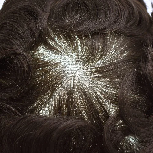 Miniatura 174 de Sistema de repuesto de cabello humano europeo con encaje frontal suizo para hombre, tupé para hombre, pieza de cabello, nudo blanqueado, línea #17