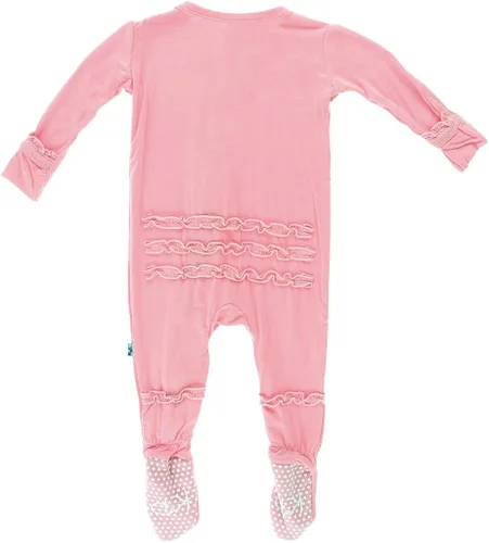 Miniatura 2 de Kickee Pantalones bebé niñas impresión Ruffle Footie Lotus Florece