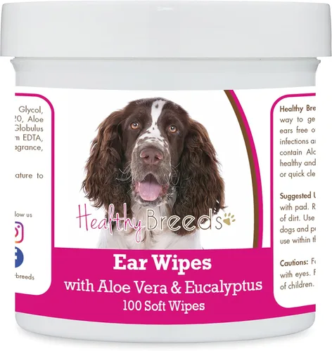Miniatura 39 de Healthy Breeds Pastor alemán, silla de montar, toallitas de limpieza de oídos con aloe y eucalipto para perros, 100