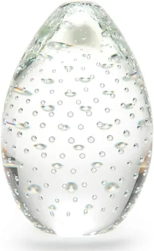 Miniatura 5 de Ca D Oro - Vaso de huevo grande pisapapeles con burbujas soplado a mano estilo Murano para escritorio, decoración y colecciones Huevo ámbar