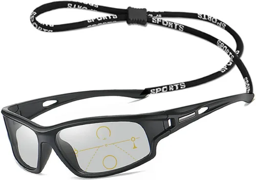 Gafas de sol fotocrómicas progresivas de lectura multienfoque para hombres envuelven con estilo deportivo de transición