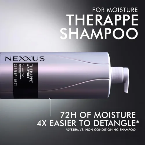 Miniatura 5 de Champú hidratante Nexxus Therappe Ultimate Moisture para cabello seco libre de siliconas, hidratante ProteinFusion con proteína de elastina y caviar