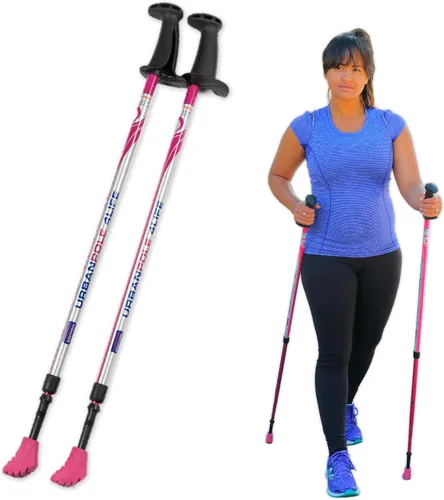 Urban Poling 4LIFE - Bastones urbanos – 1 par – Edición fitness – CoreGrip ergonómico patentado para estabilidad – Ajustable, plegable, ligero para