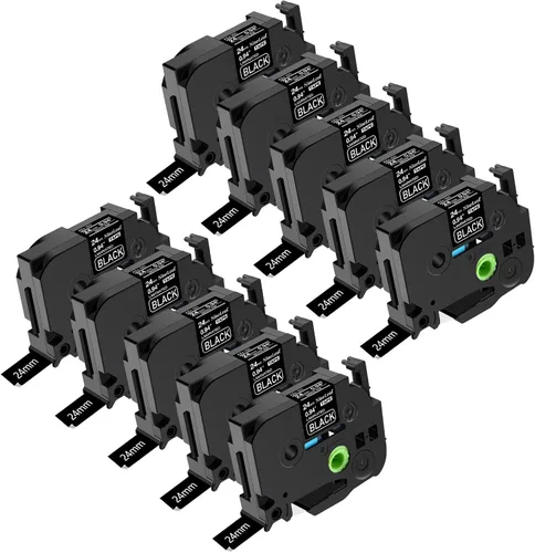Miniatura 11 de NineLeaf Paquete de 10 cintas compatibles con Brother TZe-334 TZe334 TZ-334 TZ334 de 0.472 in, 1/2 pulgadas, 0.47 pulgadas, oro sobre negro, trabajo