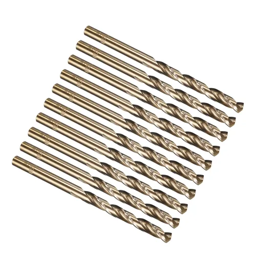 Miniatura 116 de PATIKIL Broca Jobber de 0.039 in, vástago recto M35 cobalto 5% acero de alta velocidad 135° acabado dorado para metal duro de acero inoxidable - 2
