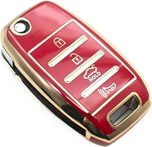 Miniatura 6 de FEYOUN - Funda de poliuretano termoplástico con 4 botones inteligentes para la llave a control remoto del automóvil; funda compatible