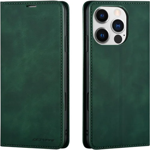 Miniatura 68 de QLTYPRI Funda para iPhone Air, Funda de piel sintética premium TPU parachoques con tarjetero Kickstand adsorción magnética oculta a prueba de golpes