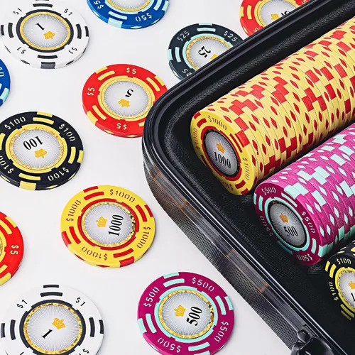 Miniatura 4 de Fichas de póker de Versa Games - Juego de fichas de póker de arcilla - Juego de póker Crown Casino de 13.5g, 500 piezas con denominación numérica