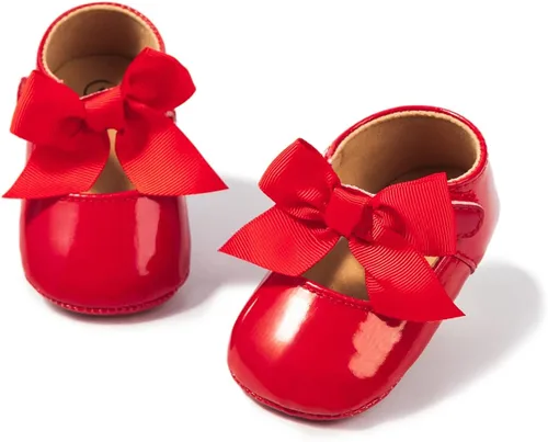 Babelvit Zapatos de vestir de princesa de alta calidad con lazo Mary Jane zapatos de vestir de princesa con suela de goma piel sintética mocasines