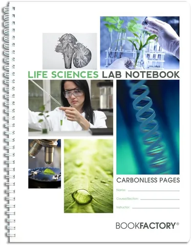 Miniatura 15 de BookFactory Cuaderno de laboratorio de biología autocopiativo, 75 juegos de páginas (8.5 x 11 pulgadas) (duplicador), páginas de cuadrícula