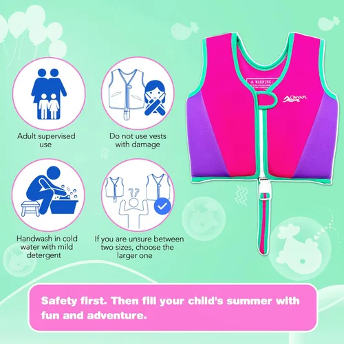 Miniatura 3 de Chaleco de natación para niños pequeños Chalecos flotadores para niños y niñas Chaqueta de natación con flotador Traje de baño con flotabilidad Rosa