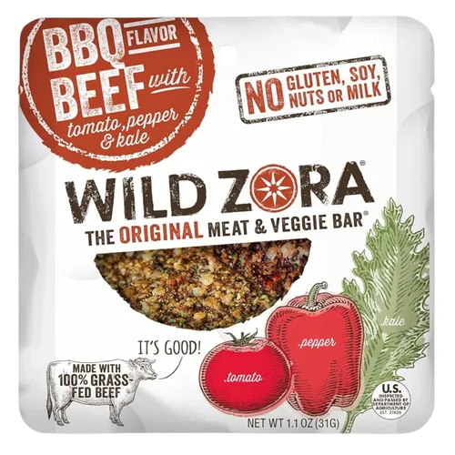 Miniatura 8 de Wild Zora Barritas de carne y verduras, cordero mediterráneo, paquete de 8, 100% cordero alimentado con hierba, aperitivos paleo saludables