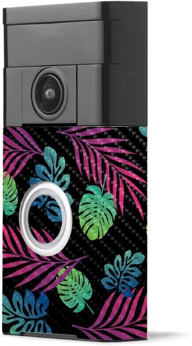 Miniatura 33 de MightySkins - Piel de fibra de carbono para timbre de video con anillo – Madera abstracta Acabado de fibra de carbono texturizado protector