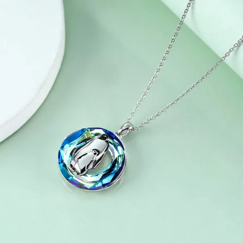 Miniatura 2 de ONEFINITY Penguin Necklace Gifts for Women 925 Sterling Silver Crystal Penguin Mother and Baby Pendant Jewelry for Penguin Lovers Gifts