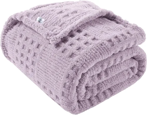 Miniatura 19 de Manta de Tiro Beige de 50 x 70 pulgadas, forro polar suave y esponjoso, bonita y estética, perfecta para sofá, sillón, silla, cama, sala de estar