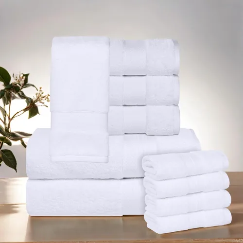 Miniatura 113 de Superior Juego de toallas de algodón turco de 9 piezas, 3 toallas de baño, 3 manos, 3 toallas faciales para el hogar, artículos esenciales de baño