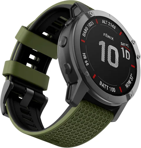 Miniatura 10 de OVERSTEP Correas de ajuste rápido de 0.866 in para Garmin Fenix 5/Fenix 6/Fenix 7, correa de repuesto de silicona suave compatible con Garmin