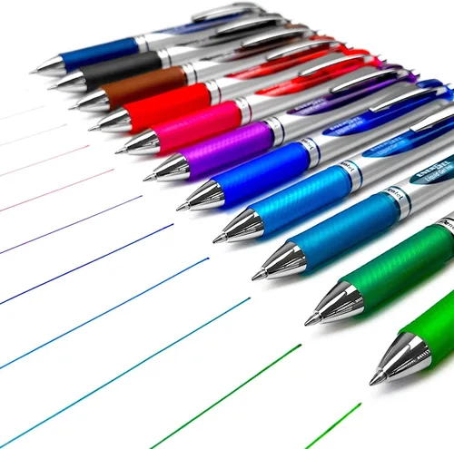 Miniatura 7 de Pentel Energel - Bolígrafos de tinta de gel líquido de 0.028 in, paquete de 5 bolígrafos RTX de lujo verdes con 3 recambios