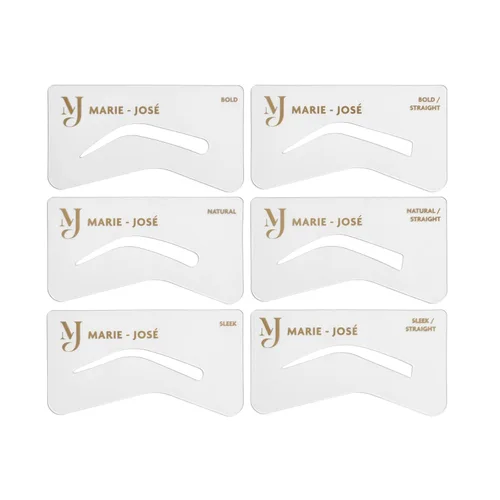 Miniatura 7 de Marie-José - Kit de polvo para cejas de color rubio oscuro y marrón claro, polvo impermeable para cejas con 6 plantillas reutilizables y cepillo