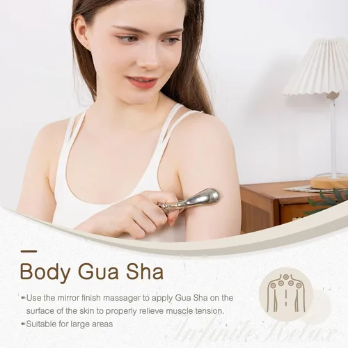 Miniatura 3 de Herramienta de masaje de punto gatillo de metal para masaje de tejido profundo y acupresión corporal Gua Sha, masajeador de raspador muscular