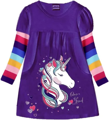 VIKITA Winter Girls Dresses Toddler Girl Clothes Long Sleeve School Outfits for Kids 2-12 Years