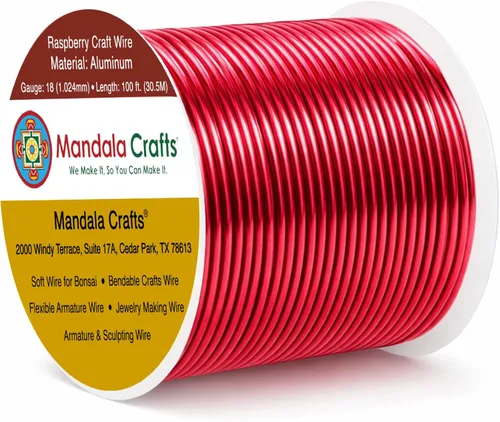 Miniatura 378 de Mandala Crafts - Alambre de aluminio anodizado de 8 calibre para hacer joyas - 9.75 m de alambre flexible negro colorido - Flexible para bonsái