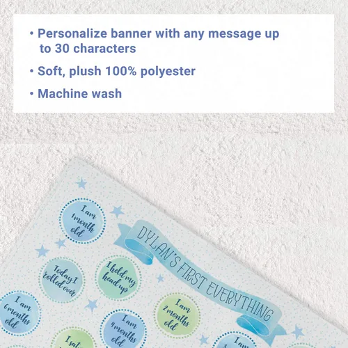 Miniatura 5 de Let's Make Memories Manta de bebé personalizada – Azul – Personalización personalizada para bebé – Bebé Niño – Manta de hitos – Guardería o Baby