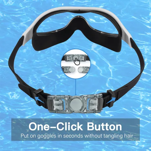 Miniatura 5 de Keary Paquete de 2 gafas de natación para adultos y jóvenes con junta de silicona suave, protección UV antivaho sin fugas, gafas de visión clara