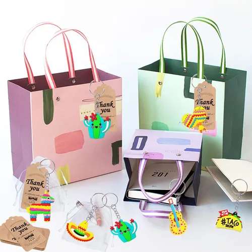 Miniatura 6 de CiciBear Paquete de 24 llaveros de regreso de fiesta mexicana con piñata, sombrero, cactus, taco, guitarra y maraca para fiesta mexicana, fiesta