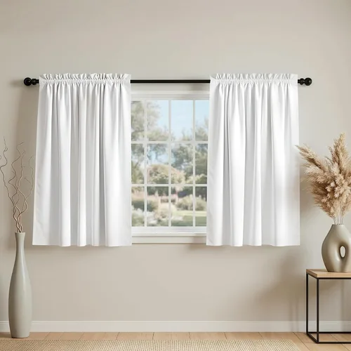 Miniatura 28 de Mrs.Naturall - Cortinas opacas cortas beige para ventanas pequeñas de 18x24 pulgadas de largo