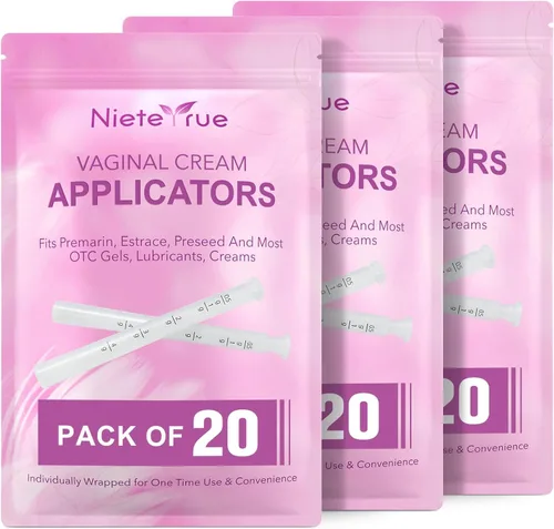 Nieteyrue Aplicadores de crema vaginal de plástico (60 paquetes) 2024 nuevas marcas de dosificación envueltas individualmente para la mayoría de las