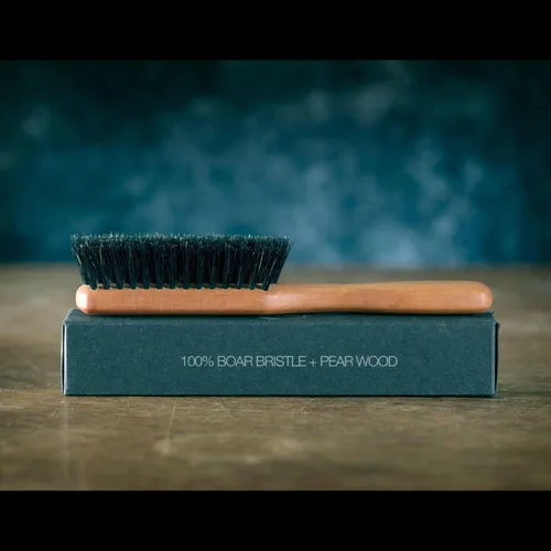 Miniatura 5 de ZilberHaar, cepillo de cerdas de jabalí y firmeza natural puras para barba. Cepillo de madera de peral, funciona con todos los bálsamos y aceites