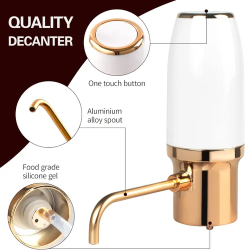 Miniatura 6 de Aireador de vino eléctrico, accesorios de vino aireación para entusiastas principiantes, boquilla de aireador de vino, regalos de vino, dispensador