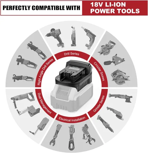 Miniatura 5 de aikeec Adaptador de batería compatible con De-Walt a compatible con Milwaukee, convertidor de batería de litio de 18 20 V para herramienta eléctrica