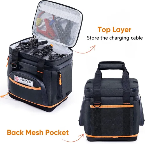 Miniatura 6 de Bolsa de transporte de doble capa para Jackery Explorer 300/240/160 – Bolsa de almacenamiento portátil para estación de energía con fondo moldeado