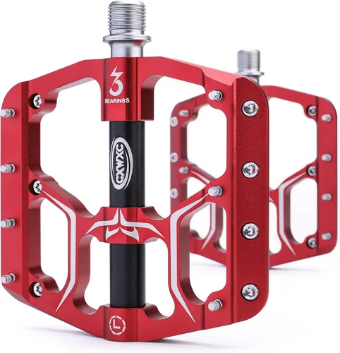 Miniatura 9 de Pedales de bicicleta de carretera/montaña – 3 rodamientos de 9/16 pulgadas de aleación de aluminio – Pedal de bicicleta de montaña con clavos