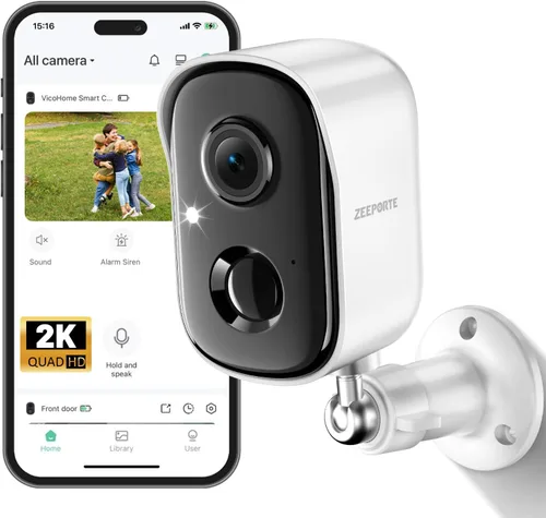 Cámaras de seguridad inalámbricas para exteriores, cámaras 2K para seguridad en el hogar con visión nocturna a color, almacenamiento SD/nube, mayor