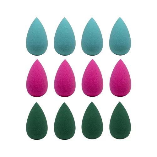 Mini esponja de maquillaje de copos de nieve para aplicación detallada alrededor de los ojos y otras áreas, 12 unidades, sin látex, pequeñas Rojo