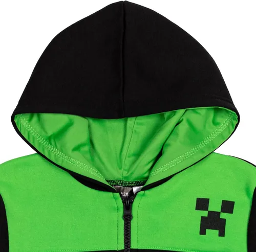 Miniatura 3 de Minecraft Mobs Creeper - Sudadera con capucha de forro polar con media cremallera