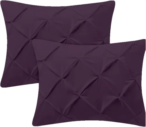Miniatura 8 de Kotton Culture Juego de 2 fundas de almohada plisadas de 24 x 24 pulgadas, fundas de almohada decorativas, 100% algodón egipcio de 600 hilos, aptas