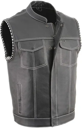 Miniatura 11 de Milwaukee Leather Men's Club Style Motorcycle Vest -Premium Leather, Dual Closure, CCW Pockets, Patch-Ready Back